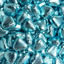 Silver, Pink, Blue, Hot Pink, Red or Gold Chocolate Hearts 70pce 500g