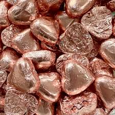 Silver, Pink, Blue, Hot Pink, Red or Gold Chocolate Hearts 70pce 500g